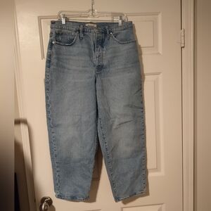 Madewell Women's Light Washed Denim Button Fly High Waisted Jeans Size 31